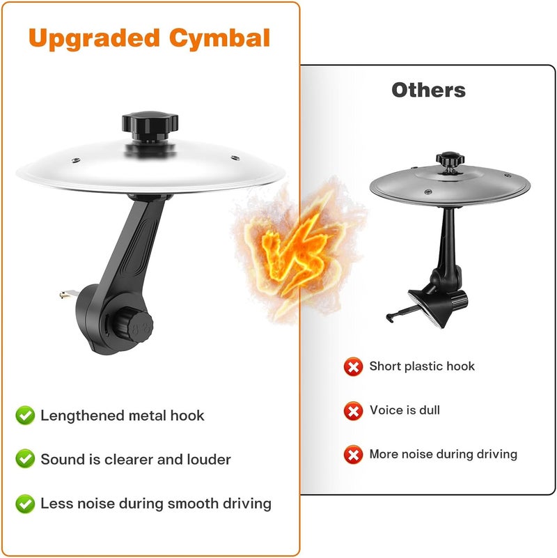 CHEFORY Car Cymbal Air Vent, Mini Drum Crash Cymbal Set with Mini Drum Stick, Funny Musical Instruments Gadget for Drummer Music Lovers Gift, Compact Durable Car Accessory for Most Vehicles(Silver) - Image 5